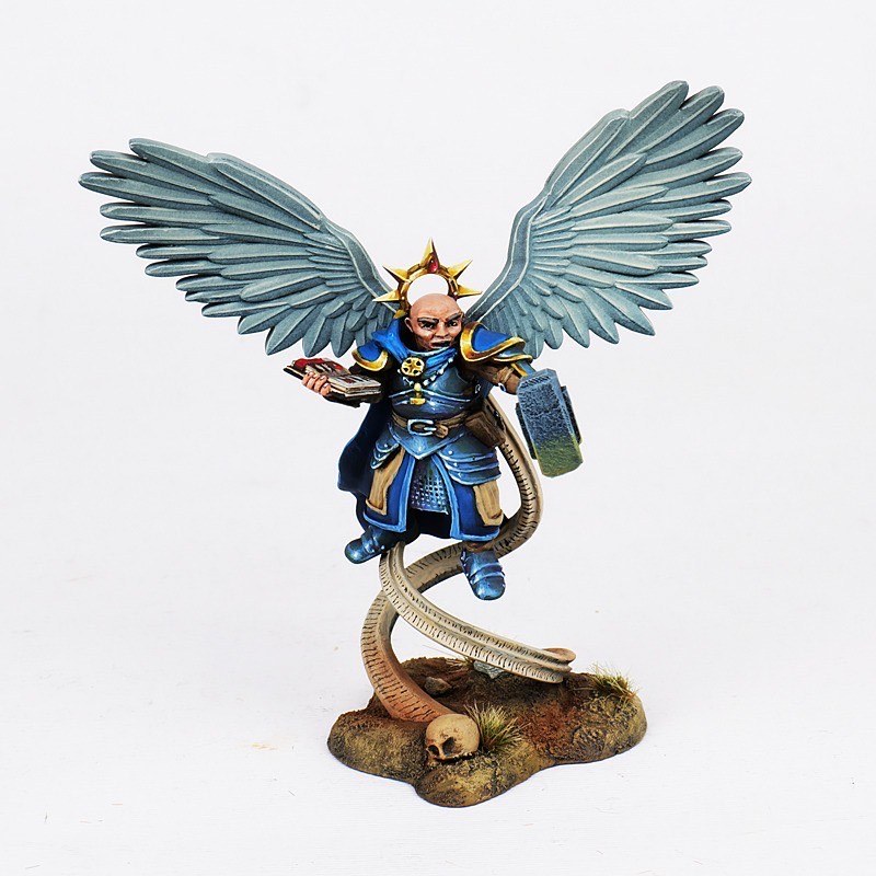 Painted winged angelic champion miniature